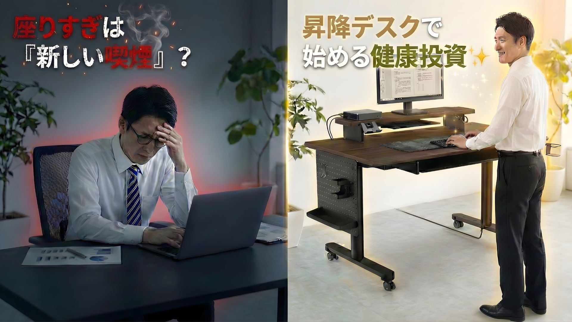 【健康投資】座りすぎは「新しい喫煙」?昇降デスクで始める、未来の体づくり