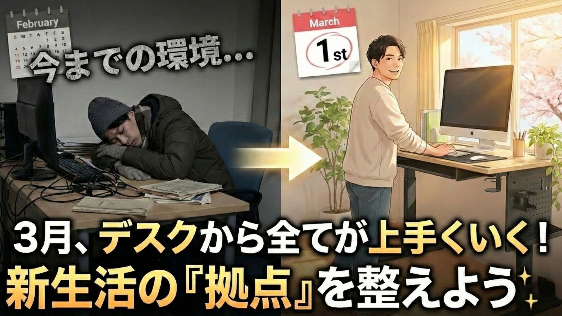 【3月スタート】新生活の準備、デスクから始めるとすべてが上手くいく説