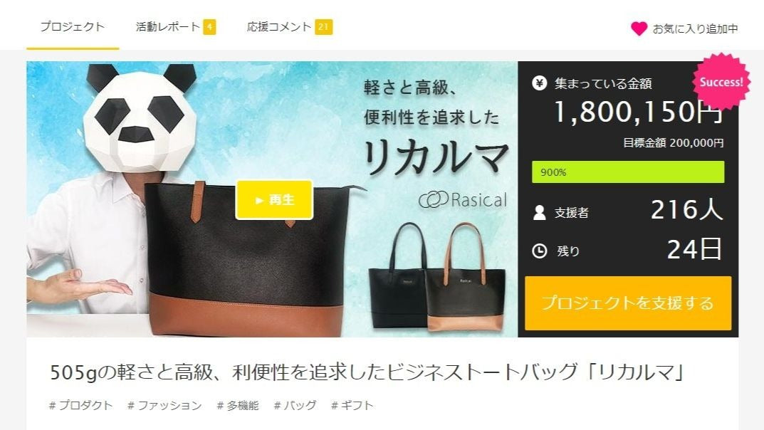 「リカルマ」ご支援者数が210名以上になりました!
