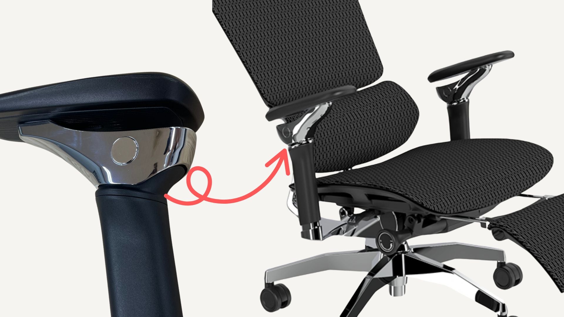 Rasical Chair、アーム可動部を一部改善しました。