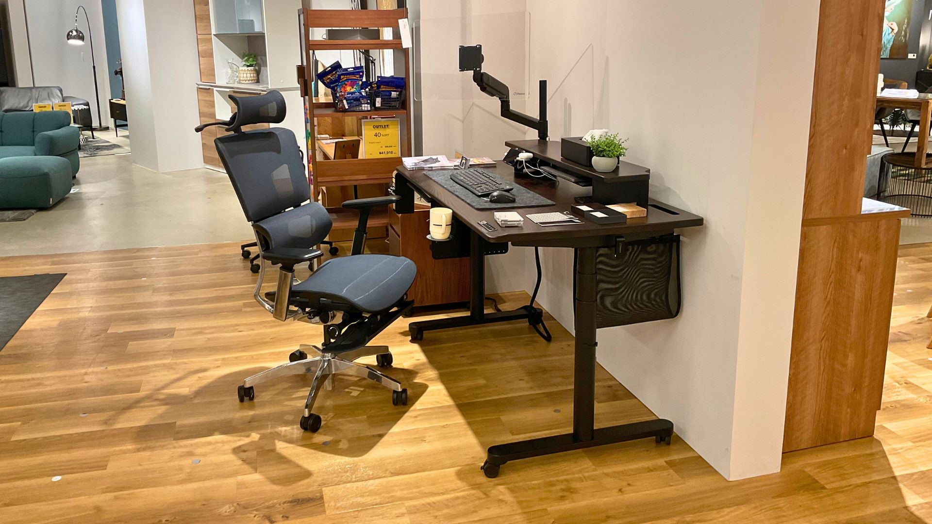 【1点モノ、早い者勝ち】Rasical Desk 体験展示使用品 モニターアームつき、セットにより最大23点フルセット