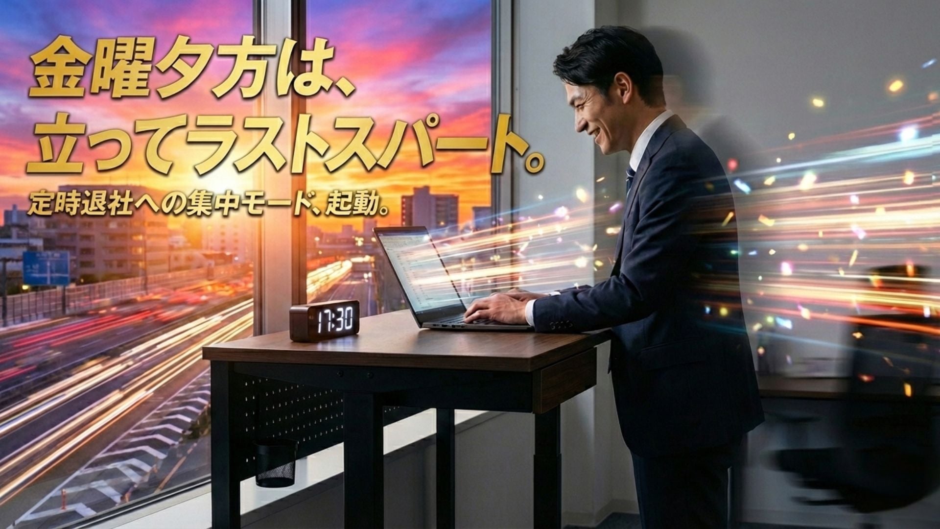 金曜日の夕方は立ってラストスパート。定時退社を勝ち取る集中モードへの切り替え⏰
