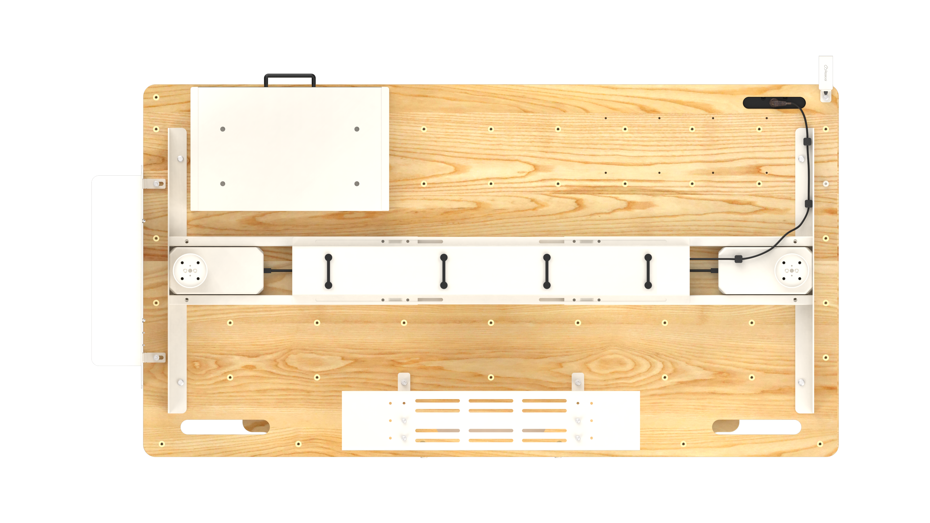 Rasical Desk - 整理整頓モデル 脚ホワイト 11点セット