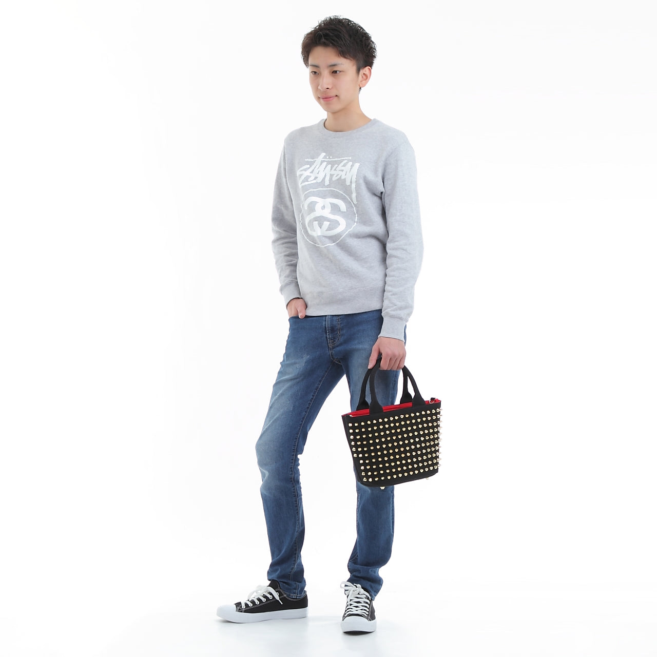 早い者勝ちアウトレット】エキドナ トゲトゲ スタッズバッグ ハリートート